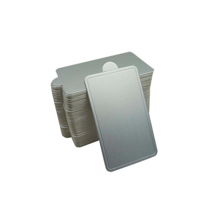 Proshopping 100 pcs 4.25"x2.36" Mini Cake Boards, Rectangular Silver Mousse Cake Cardboard Set, Cupcake Cake Base, Dessert Displays Tray, Disposable Paper Coasters - for Wedding Party Cake Pastry Cup - Image 5